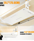 Under Desk Keyboard Tray With Pull Out Slide And C Clamp Mount, 29.7 Inch Total Length, white tray under a desk