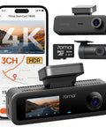 Beast 4K Front And Interior Dash Cam With Rear 1080P, 3 Channel Car Camera featuring GPS, WiFi 6, and 64GB SD card.