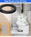 RV Toilet Seal Replacement Kit For 300 310 320 Series Toilets, Gasket And Flange Seal With Bolts Nuts And Washers Included For Leak Free RV Bathroom Upgrade, black ring seal in RV bathroom