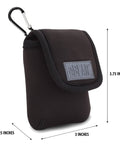Black neoprene Grab And Go Coin Pouch With Belt Clip And Carabiner For Easy Access Mini Wallet Change Holder for everyday carry