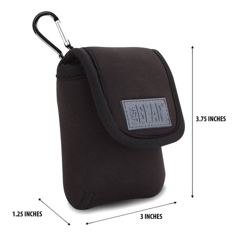 Black neoprene Grab And Go Coin Pouch With Belt Clip And Carabiner For Easy Access Mini Wallet Change Holder for everyday carry