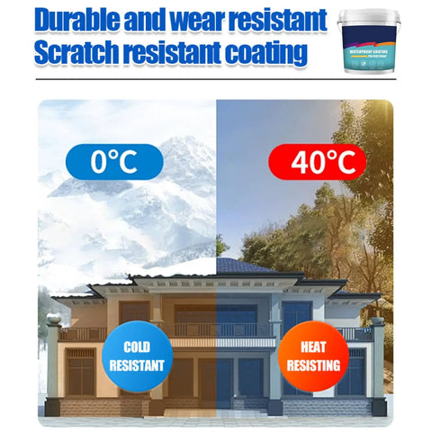 Leakproof Wall Sealant And Transparent Waterproof Glue For Quick Fixes You Can Count On In A 35oz Tube With A Strong Bond displayed with temperature resistance chart
