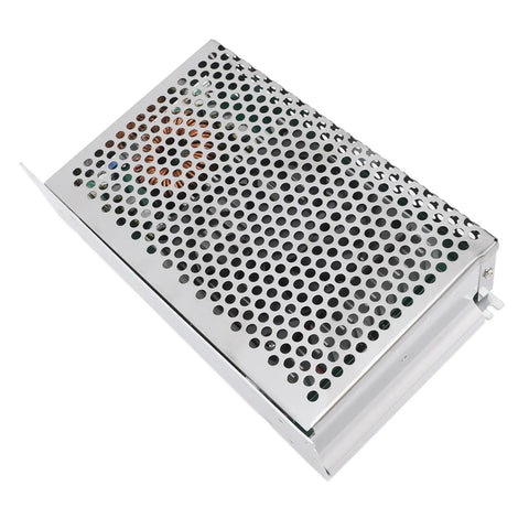 Beefy DC To DC Converter Module With Adjustable Voltage Regulator, metallic housing with ventilation, designed for efficient heat dissipation.
