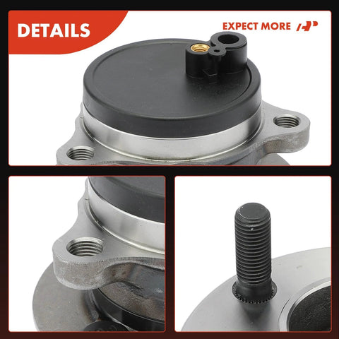 Close-up of Front Wheel Bearing And Hub Assembly with ABS Sensor for Mazda MX-5 Miata 2016-2023, showing sensor cap and bolts