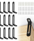 Heavy Duty Anti Tip Furniture Anchors Steel Wall Brackets 12 pack black brackets with screws for securing dressers.