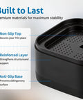 Close-up of Eight Pack TV Stand Riser Blocks with non-slip top, showcasing premium materials for maximum stability.