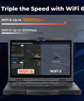 Tough As Nails Rugged Laptop With 15.6 Inch Sunlight Readable Display showing WiFi 6 speed capabilities for heavy computing tasks.