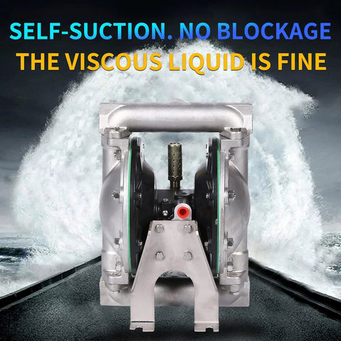 Air operated double diaphragm pump with 1-inch inlet/outlet, aluminum alloy body for pneumatic oil transfer