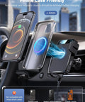 Auto Clamping Wireless Car Charger Mount With Air Vent Holder 15W 10W 7.5W Fast Charging shown in car interior