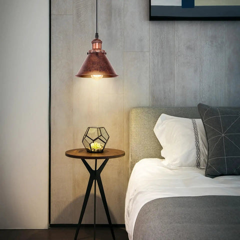 Industrial Pendant Light For Kitchen Island And Dining Room, Farmhouse Vintage Hanging Fixture With Barn Dome Lampshade