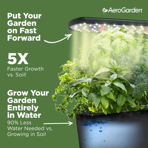Indoor Hydroponic Garden With LED Grow Light For Year Round Harvest Holds Up To Six Pods Compact Countertop Herb And Veggie Kit