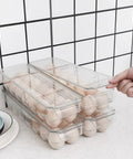Clear 14 Egg Organizer Tray For Refrigerator Narrow Stackable Dispenser No Brainer Easy Access And Space Saving BPA Free