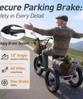 FatGo1 1000W Folding Electric Tricycle for Adults With Basket Fat Tire 3 Wheel Ebike 48V 648Wh Removable Battery with parking brake