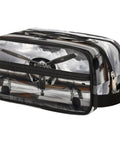 Go-To Vintage Airplane Travel Toiletry Bag For Women And Men, spacious makeup case with durable handle, airplane print design