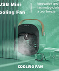 Cordless Mini AC With 6000mAh Battery, USB Powered Personal Cooling Unit emitting mist, green, 3 speed quiet evaporative cooler