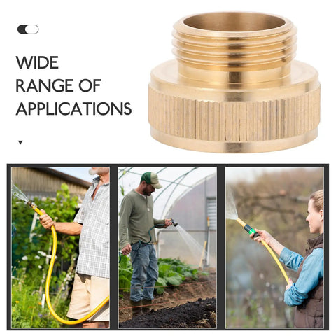 Brass Garden Hose Adapter Quick Connect Fitting Converts 1 Inch Female To 3/4 Inch Male For Irrigation Outdoor Watering And Repair Without Any Tools on brass hose connector