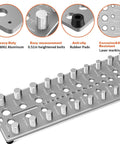 51 In 1 Bolt Size Finder And Thread Checker With 32 Metric And 32 SAE Nut And Bolt Gauges, CNC Machined Aluminum Screw Size Chart