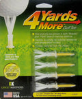 Distance Boosting Golf Tee Two And Three Quarters Inch Yellow Pack Of Four With Flexible Six Prong Tip For Less Drag And Superior Contact
