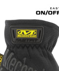 Close-up of FastFit Work Gloves With Anti Slip Grip For Heavy Duty Jobs Touchscreen Compatible Vibration Damping in black