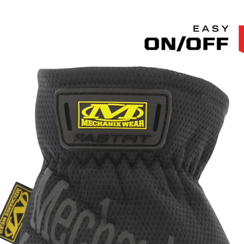 Close-up of FastFit Work Gloves With Anti Slip Grip For Heavy Duty Jobs Touchscreen Compatible Vibration Damping in black