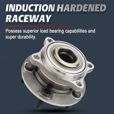 Front Wheel Bearing And Hub Assembly Drop-In Replacement For 2011-2015 Kia Sorento shown with induction hardened raceway.