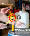 Heavy Duty No Sweat Manual Drum Pump Featuring Chemical Resistant Rotary Crank Mechanism and Extended Forty Nine Inch Suction Tube