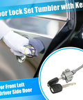 Front Door Lock Cylinder Kit With 2 Keys For Honda Accord 2013 To 2017 Replacement OE 72185-T2A-A01 shown on car door