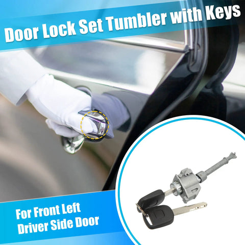 Front Door Lock Cylinder Kit With 2 Keys For Honda Accord 2013 To 2017 Replacement OE 72185-T2A-A01 shown on car door
