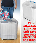 Portable Twin Tub Washing Machine With 13 Lb Capacity, Space Saver For Dorms, Apartments, And RVs, Easy Agitation Wash Cycles