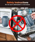 Keep Your Daily Grind Piping Hot All Day Long With This Badass Rechargeable Self Heating Coffee Cup Featuring Adjustable Temp Control And Snag It Up Now For That Perfect Sippin Experience safety instructions against microwave and dishwasher use.