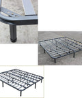 Adjustable Height Metal Furniture Lift Legs Set Four Square Tube Legs With Reinforced Frame Support Fittings Rubber Pads And Screws Dark Grey 25 Cm Heavy Duty Leveling frame