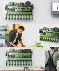 3 Layer Wall Mount Drill Organizer With 8 Slots Dope Tool Storage Rack For Garage Or Workshop Holds Drills Batteries Chargers And Small Tools Heavy Duty Perfect Gift For Him Dad Husband Fathers Day