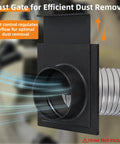 Heavy Duty 4 Inch Dust Collection Fitting Kit For Woodshop Includes 90 Degree Elbow Blast Gate And Flex Cuffs showing blast gate for dust control.
