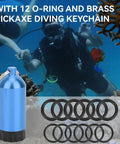 Mini Scuba Tank Key Ring Kit With Aluminum Alloy Frame, Brass O Ring Pick, And 12 O Rings For Regulators, Valves And Hoses