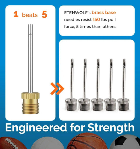 Heavy Duty Brass Ball Pump Needles Set 12 Pack No Break Tough As Nails Universal Fit for Hand Pumps illustration