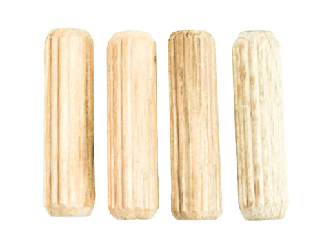 100 Pack Five Sixteenth Inch By One And One Half Inch Birch Wood Dowel Pins Straight Fluted Dowels With Beveled Ends