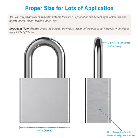 Front and side view of Tough As Nails Stainless Steel Padlock With High Security Cylinder And Hardened Shackle, 1-9/16 inches wide.