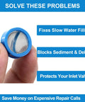 4 Pack Stainless Steel Washer Inlet Valve Filter Screen 0.79x0.39 Inches 20x10mm Universal Replacement held in hand