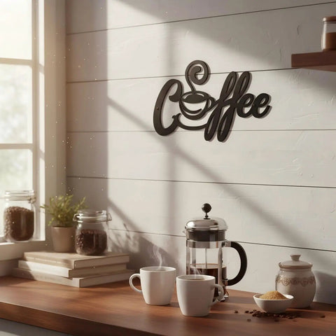 Metal Coffee Bar Sign Rustic Kitchen Wall Decor For Home Cafe Station Vintage Farmhouse Art With Steam Cup Design And Cozy Coffee Nook Vibe
