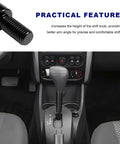 Upgrade Your Ride With 2 Inch Shifter Extension Lever Made From Durable Aluminum Alloy Fits M10x1.5 Threads For Smooth Gear Changes On Any 5 Or 6 Speed Manual Car Transmission Perfect For Daily Cruising And Track Days with black shifter lever in vehicle interior.
