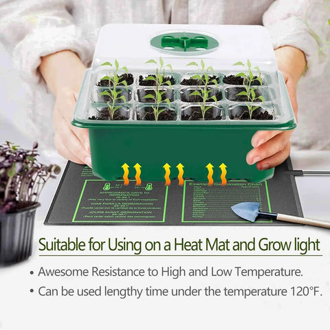 Six Tray Seed Starter Kit With Adjustable Humidity Dome, 12 Cell Seedling Trays, Indoor Plant Germination Starter Set, Heat Mat Optional