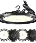 Led High Bay Light 150W Premium 4 Pack UFO Beast Bright Lighting with Plug 5000K 21000lm Dimmable IP65 UL ETL for Garage Shop