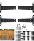 Heavy Duty Gate Hinges 13 Inch Solid Carbon Steel Bolt On Weld On Set Of 4 1100 Lbs Capacity for gates with lock and screws