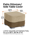 Veranda Water Resistant 26 Inch Square Patio Ottoman And Side Table Cover For Outdoor Furniture Heavy Duty Weatherproof Shield