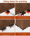 Using steps for 4 Pcs Heavy Duty Furniture Dollies With 360 Degree Spin Wheels and Carbon Steel Build for Easy Moving.
