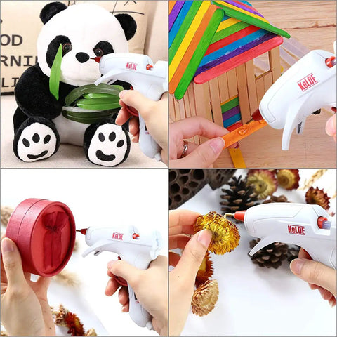 20W Dual Temperature Hot Glue Gun Kit With AntiDrip Long Fine Tip And 25 Glue Sticks used in different craft projects