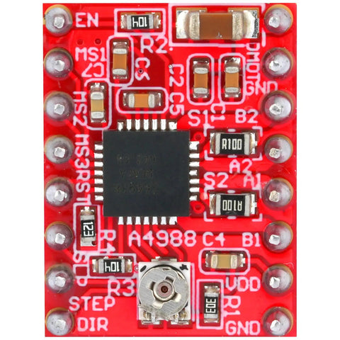 Top view of Five Pack A4988 Stepper Motor Driver Modules with heat sinks for 3D printers and Arduino.
