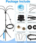 Outdoor Patio Standing Misting System Beats The Heat 5.3Ft Tall With 4 Adjustable Nozzles Easy Install And Low Maintenance Durable Backyard Mister