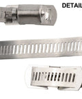 Premium Stainless Steel Hose Clamp Kit With Adjustable Worm Gears For Quick Tightening And Secure Grip. Heavy Duty 304 Grade Metal Bands Fit All Sizes Perfectly For Automotive, Plumbing Or Industrial Jobs. No More Leaks Or Loose Fittings On The Job. Easy. close-up of 304 stainless steel worm gear hose clamp band