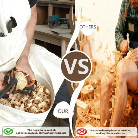 Rock Solid Wood Carving Apron With Stiff Chest Tool Pockets For Men That Stand Firm To Catch Wood Shavings And Sawdust Scraps With Zero Hassle While You Tackle Serious Shop Projects Around The Garage